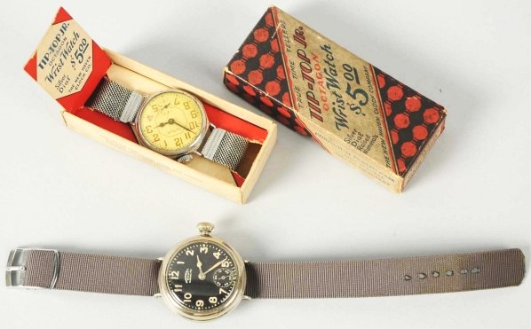 Lot of 2: Vintage Wrist Watches.: Includes one Tip-Top Junior made by New Haven in its original box. This watch is over-wound. Also includes one Ingersoll Radiolite that is working. Condition (Very Good).