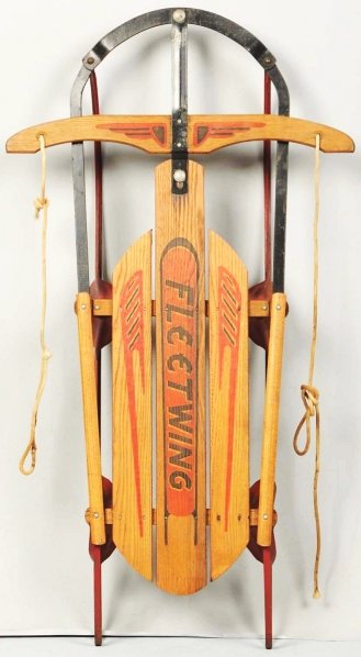 Wood & Metal Fleetwing Sled.: Circa 1930s. Condition (Excellent). Size 41" L.