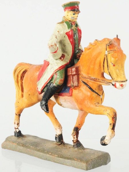 Elastolin 7cm Mounted Hindenburg.: Damage to horse's ears and feet. Condition (Good).