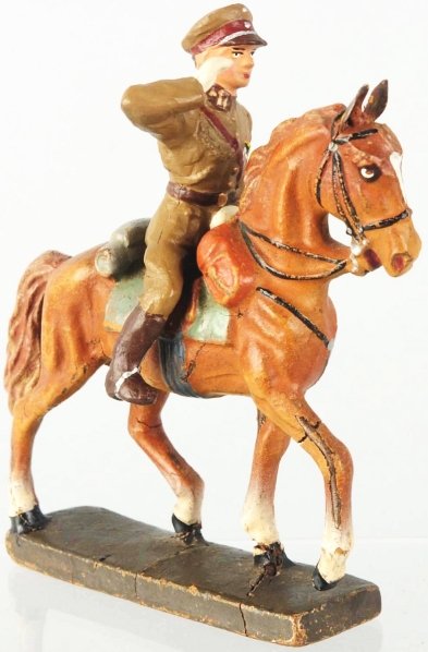 Lineol King Leopold on Horse.: Cracks on base and horse's legs. Condition Horse (Very Good) Figure (Near Mint).