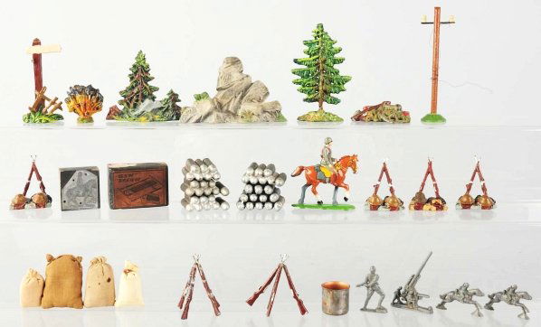 Assorted Battlefield Debris.: Includes trees, rocks, shells, etc. Condition (Good - Very Good).