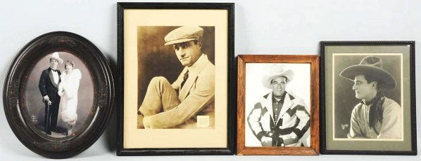 Tom Mix & William Hart Photos.: The largest framed picture photo was taken from a magazine. Any Tom Mix signatures are facsimile and in the photos themselves. Not authentic signatures. Few are contemporary. Condition (Very Good). Si