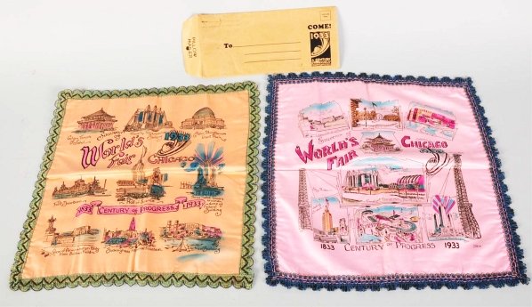 Chicago World's Fair Scarfs with Mailer.: 1933. Condition (Near Mint). Size Mailer: 12" x 5 - 1/2".