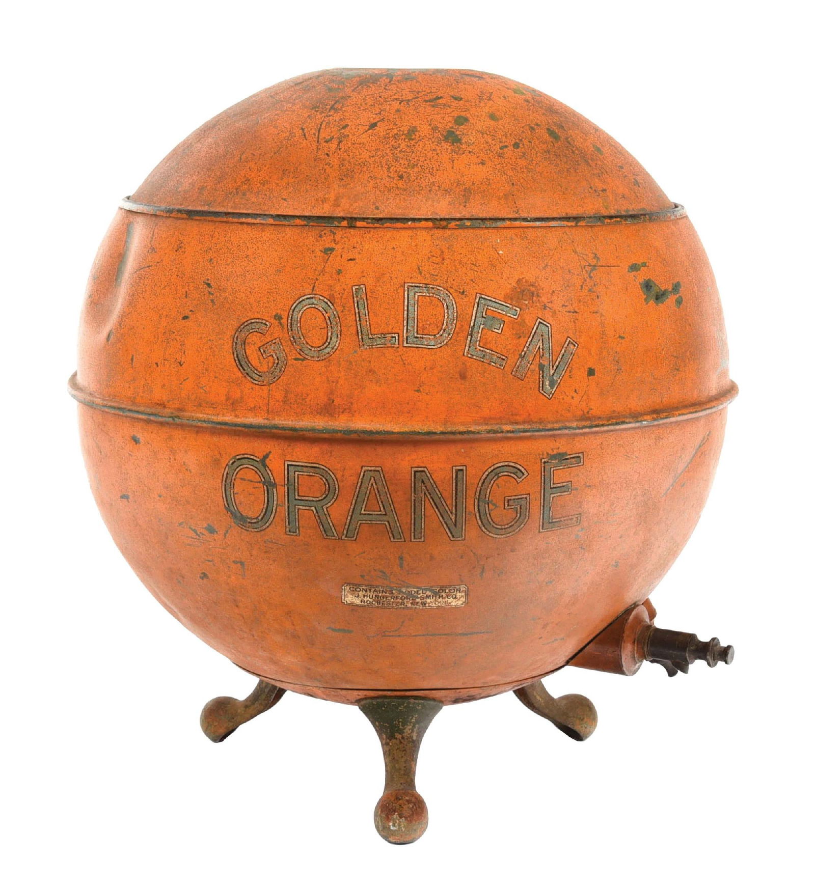 LARGE GOLDEN ORANGE SYRUP DISPENSER (1 of 4)