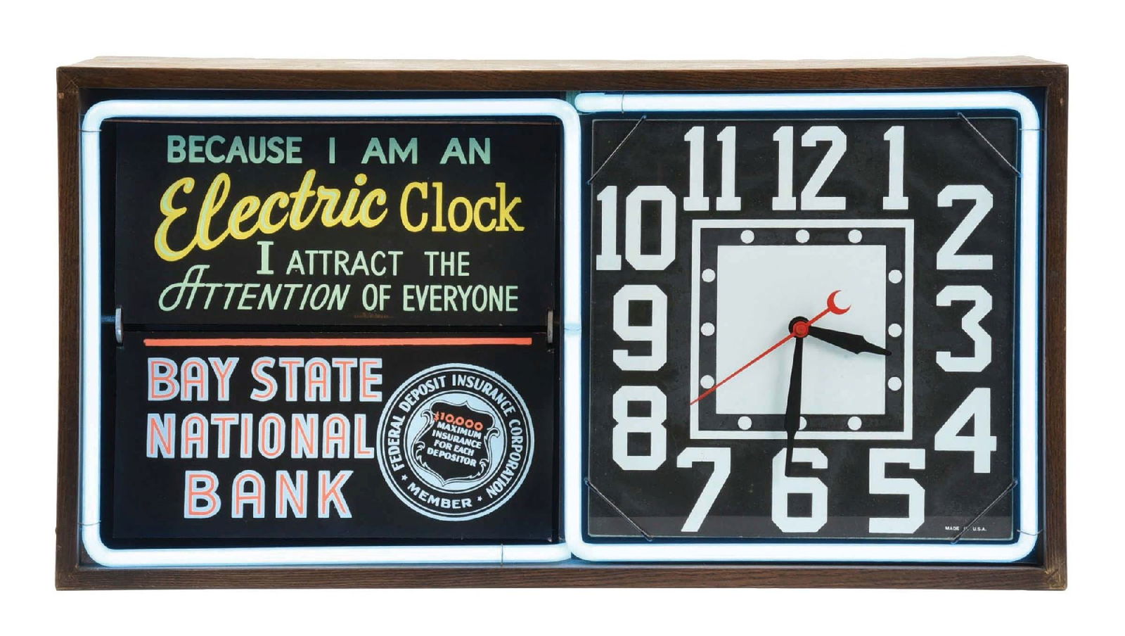 ACTION AD NEON REVOLVING DISPLAY & CLOCK (1 of 5)