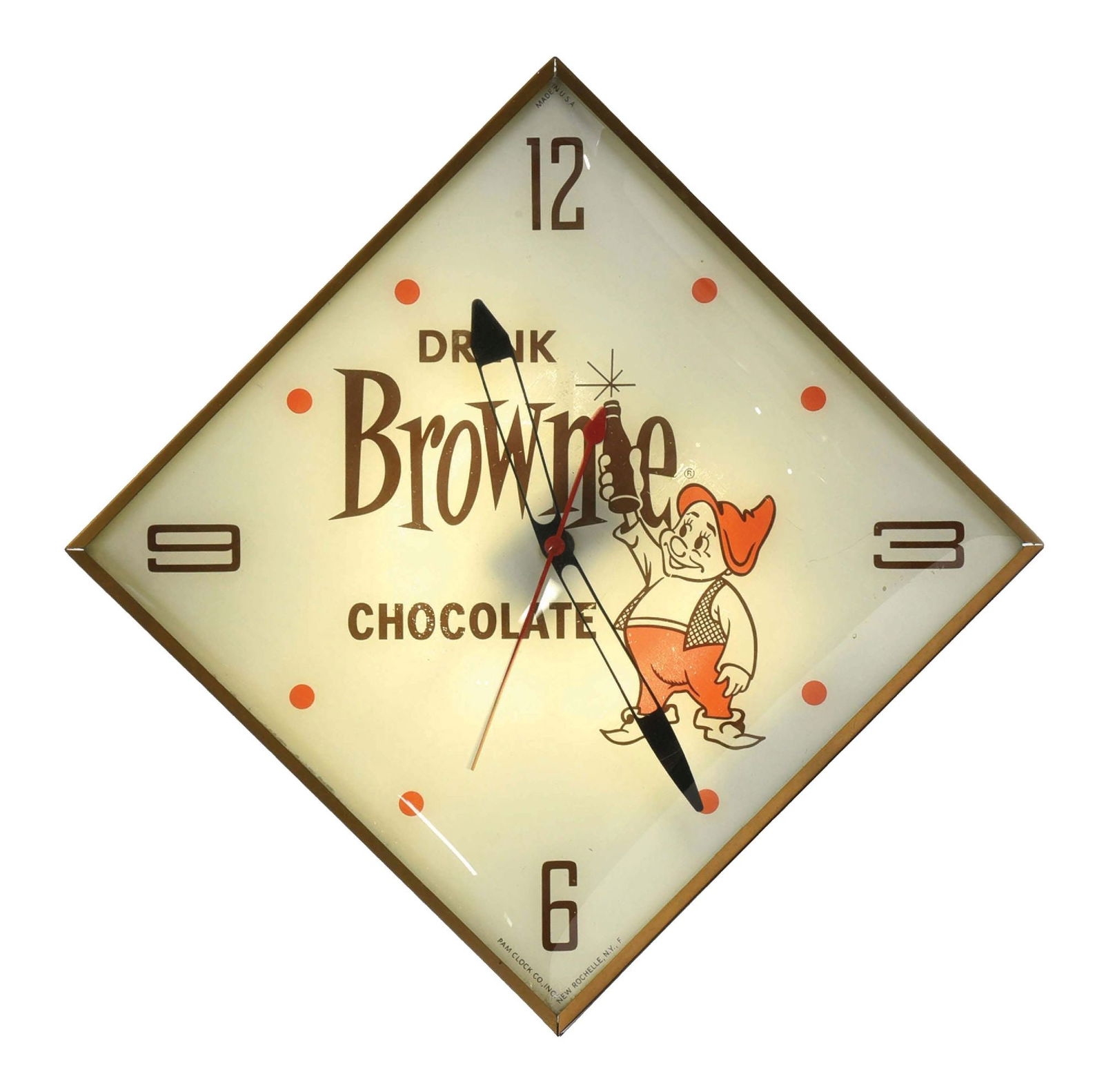 ORIGINAL PAM CLOCK ADVERTISING BROWNIE CHOCOLATE (1 of 4)
