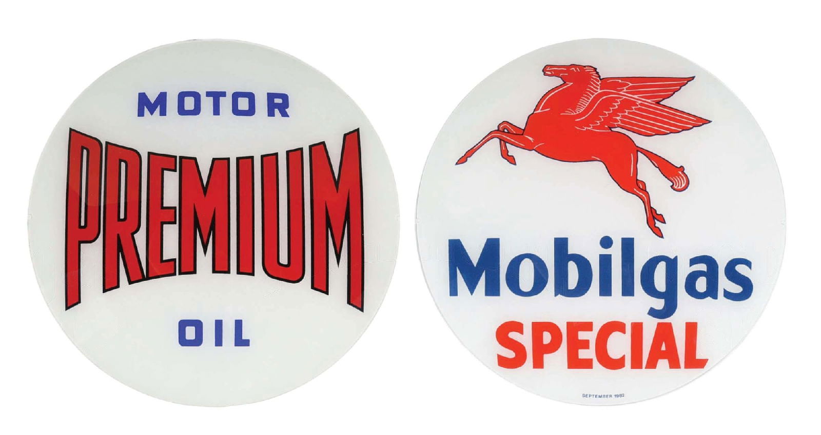 PAIR OF GAS PUMP GLOBE LENSES (1 of 5)