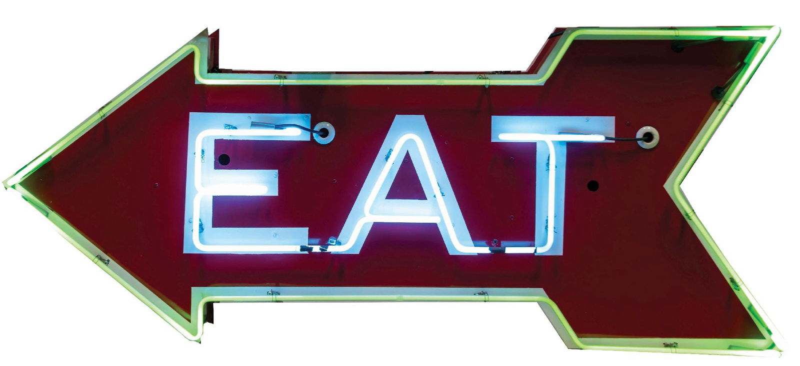 EAT PORCELAIN NEON SIGN W/ "EAT" INSCRIBED BULLNOSE (1 of 4)