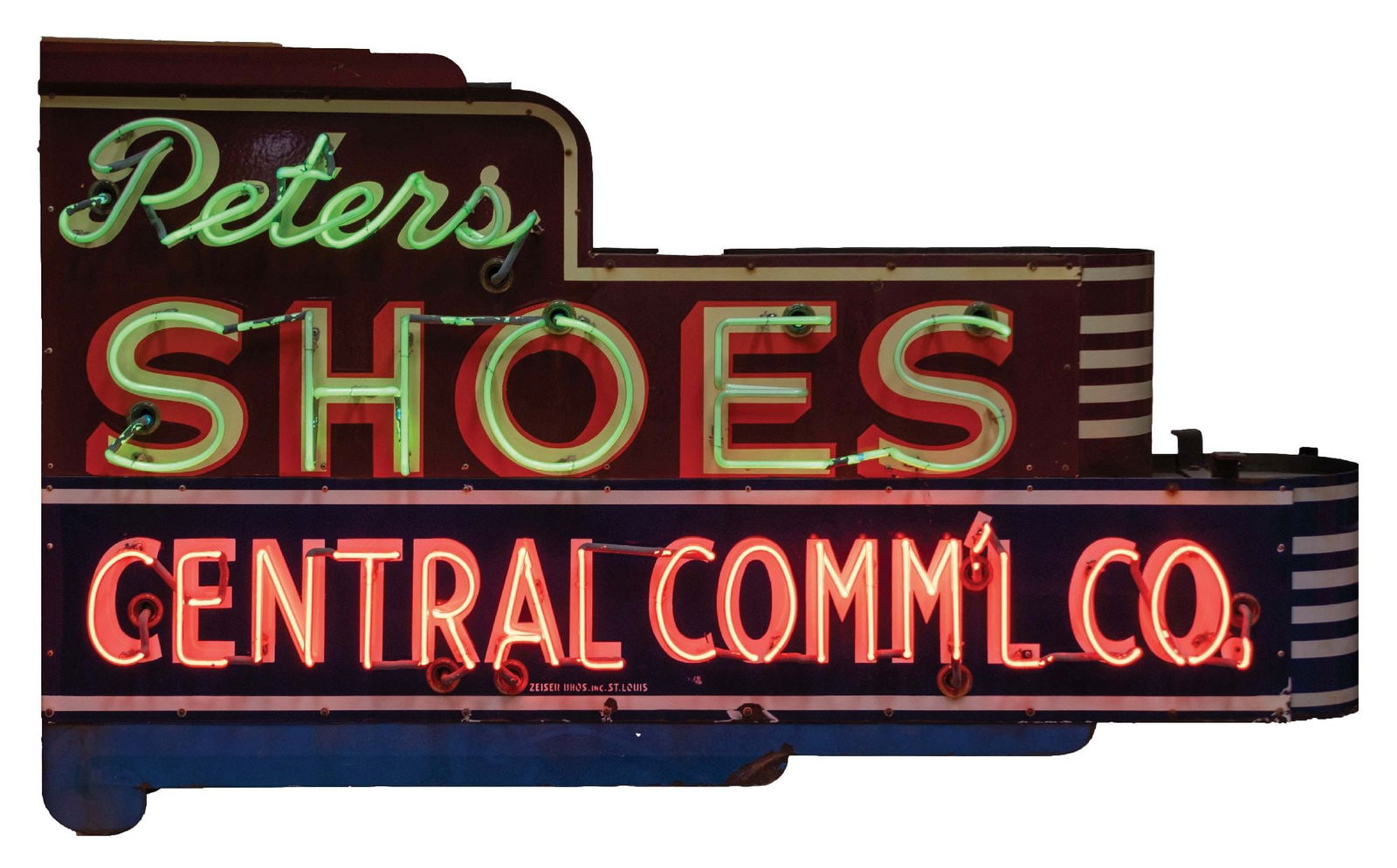 PETERS SHOES PORCELAIN NEON SIGN W/ BULLNOSE END (1 of 3)