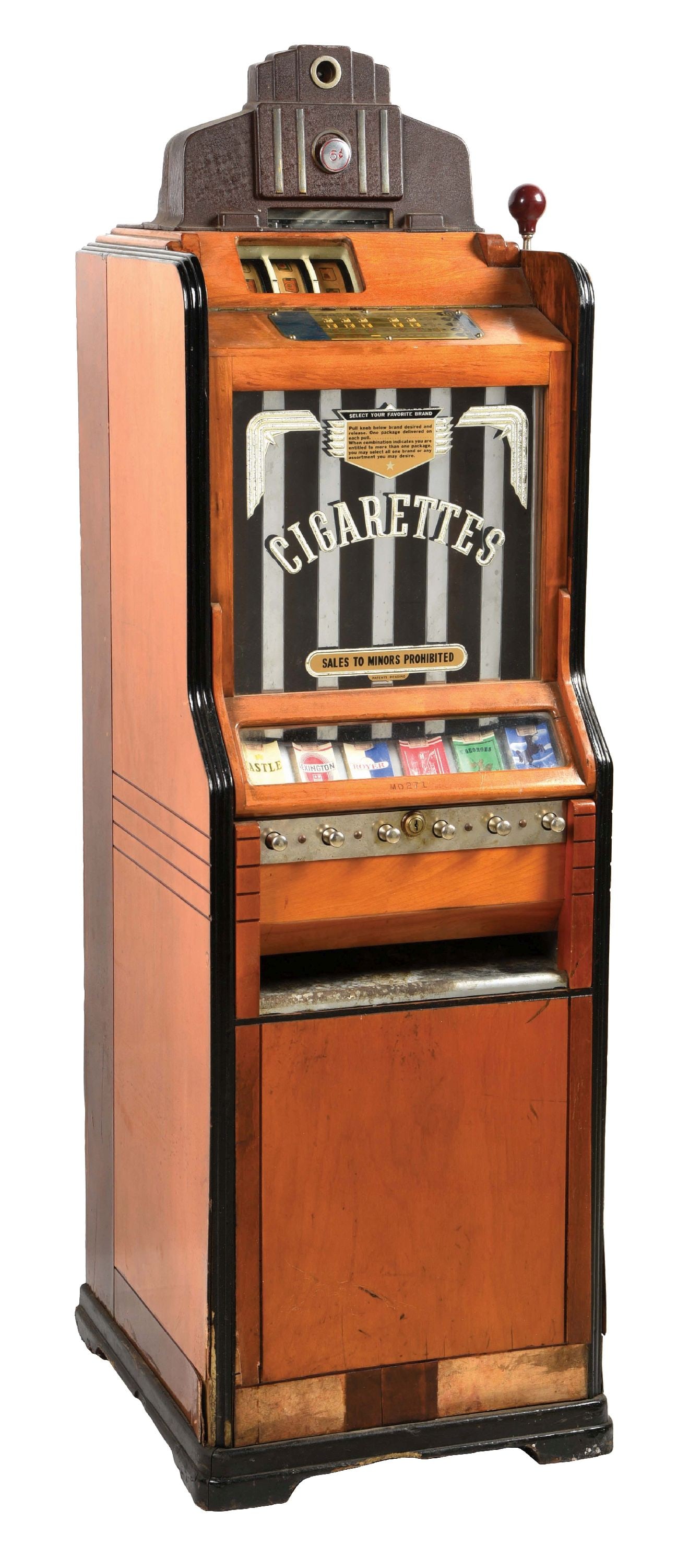 5¢ O.D. JENNINGS CIGA-ROLA FLOOR MODEL SLOT MACHINE (1 of 6)