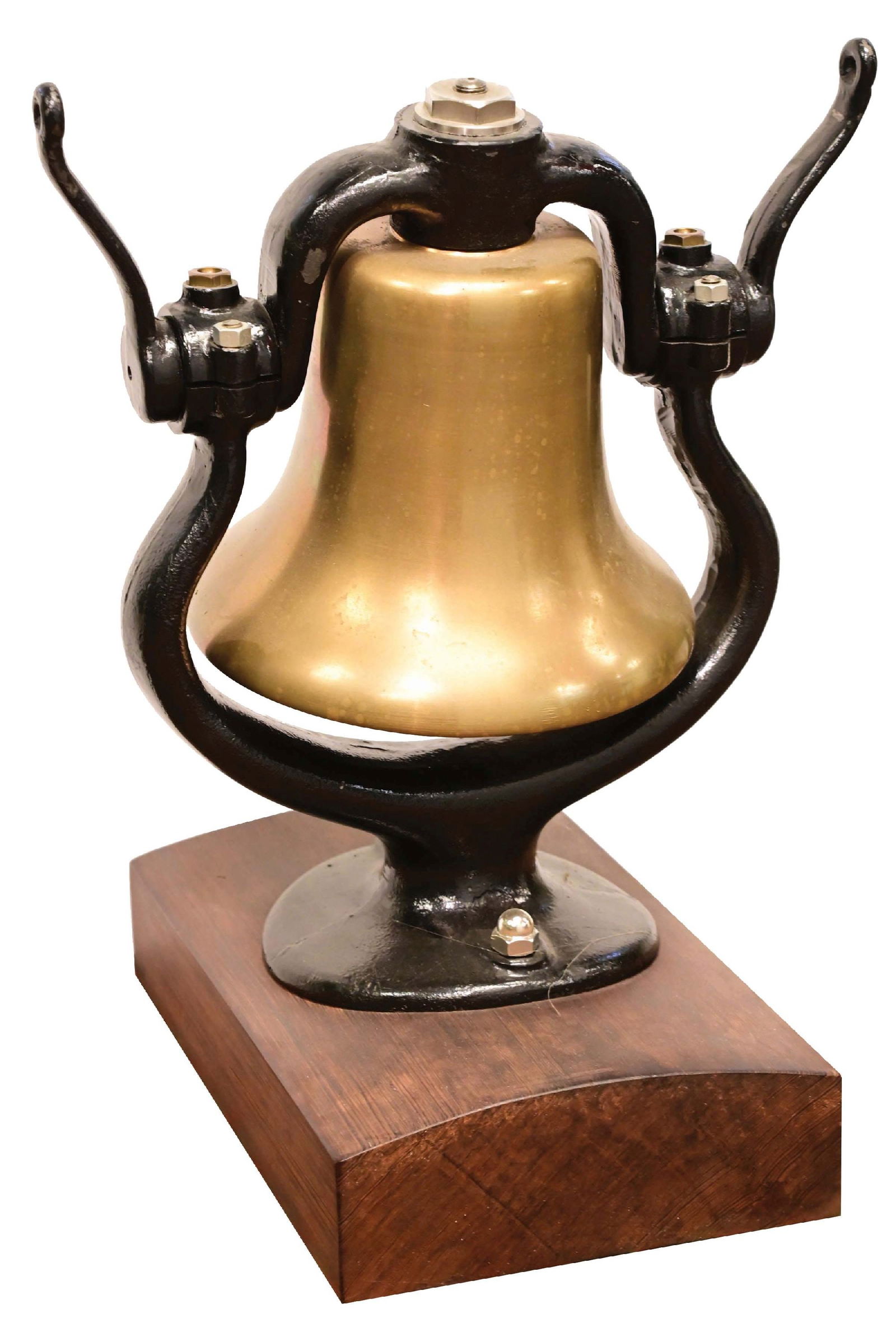CAST IRON AND BRASS PRESENTATION BELL (1 of 1)