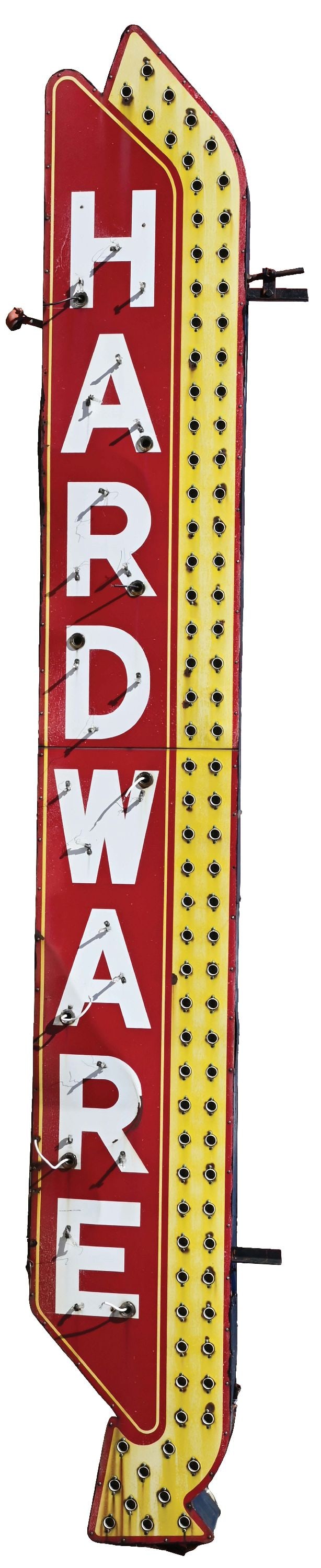 FLASHING ARROW HARDWARE DOUBLE-SIDED NEON SIGN (1 of 3)