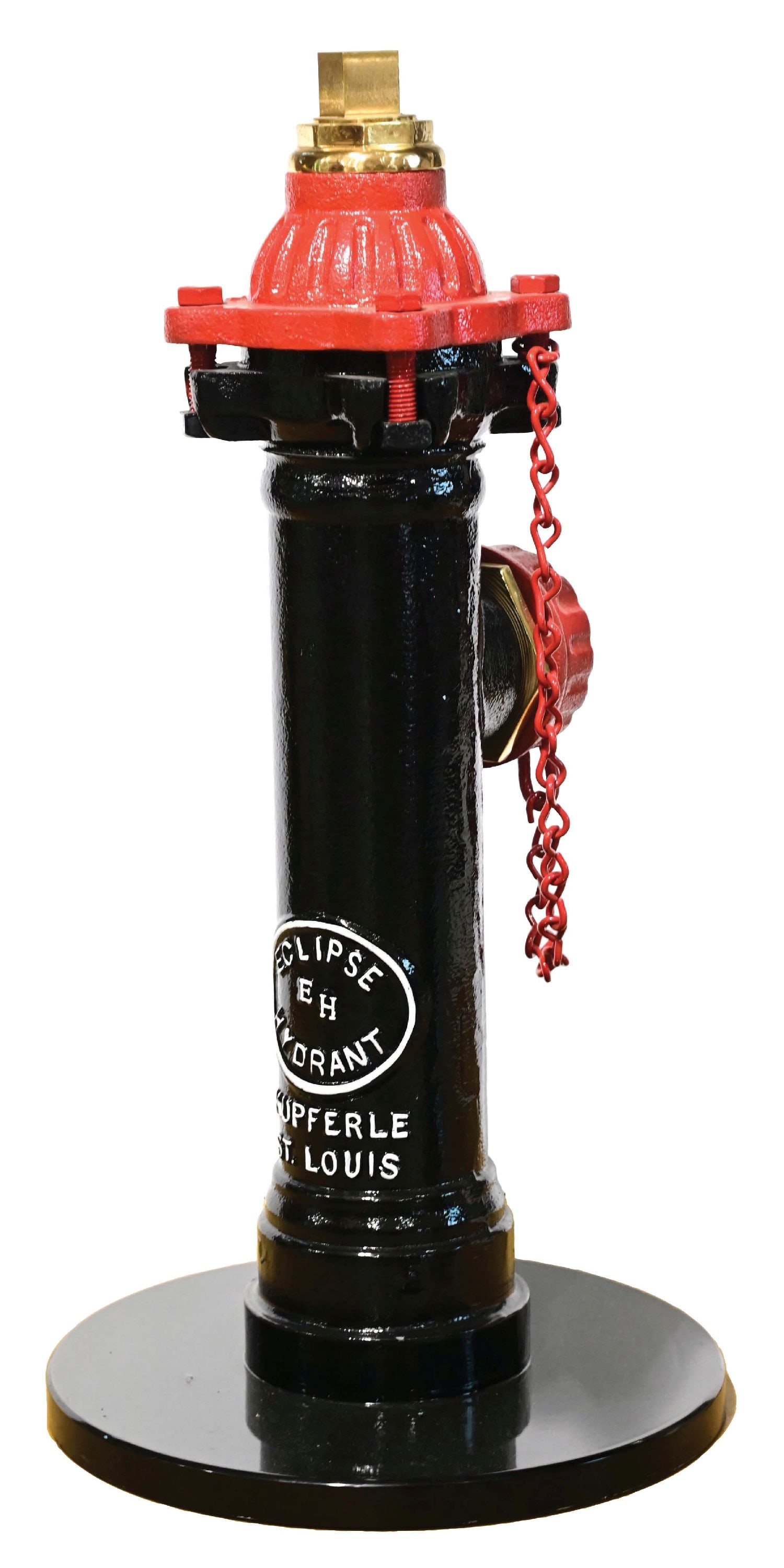 ECLIPSE EH FIRE HYRANT: Kupferle, St. Louis, MO. CONDITION: Repainted, showing no breaks, cracks or repairs. This lot is located in St. Louis, Missouri. Third-party shipping or pick-up arrangements will be required. Conditio