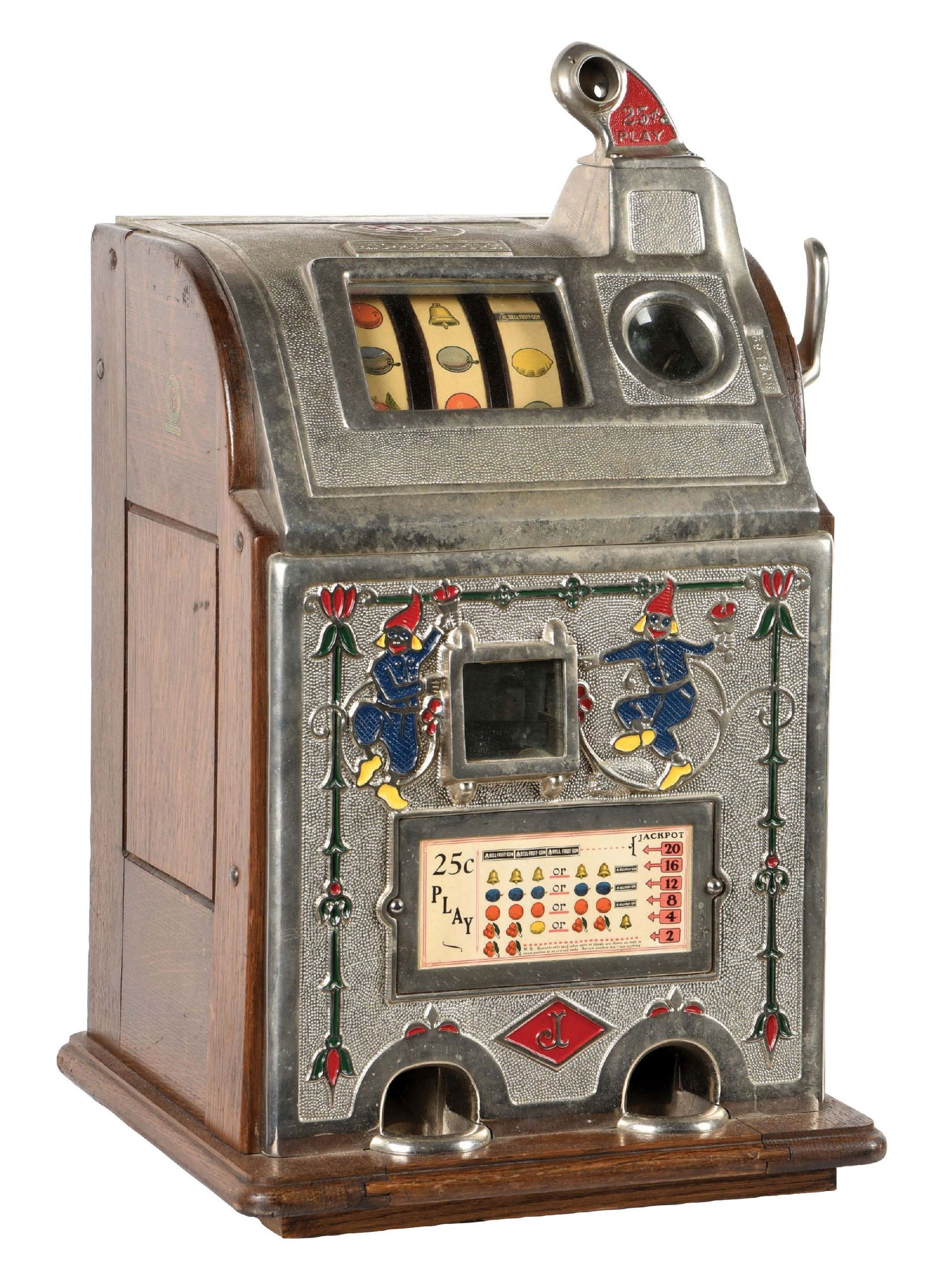 25¢ JENNING JACK-POT DUTCH BOY SLOT MACHINE (1 of 8)