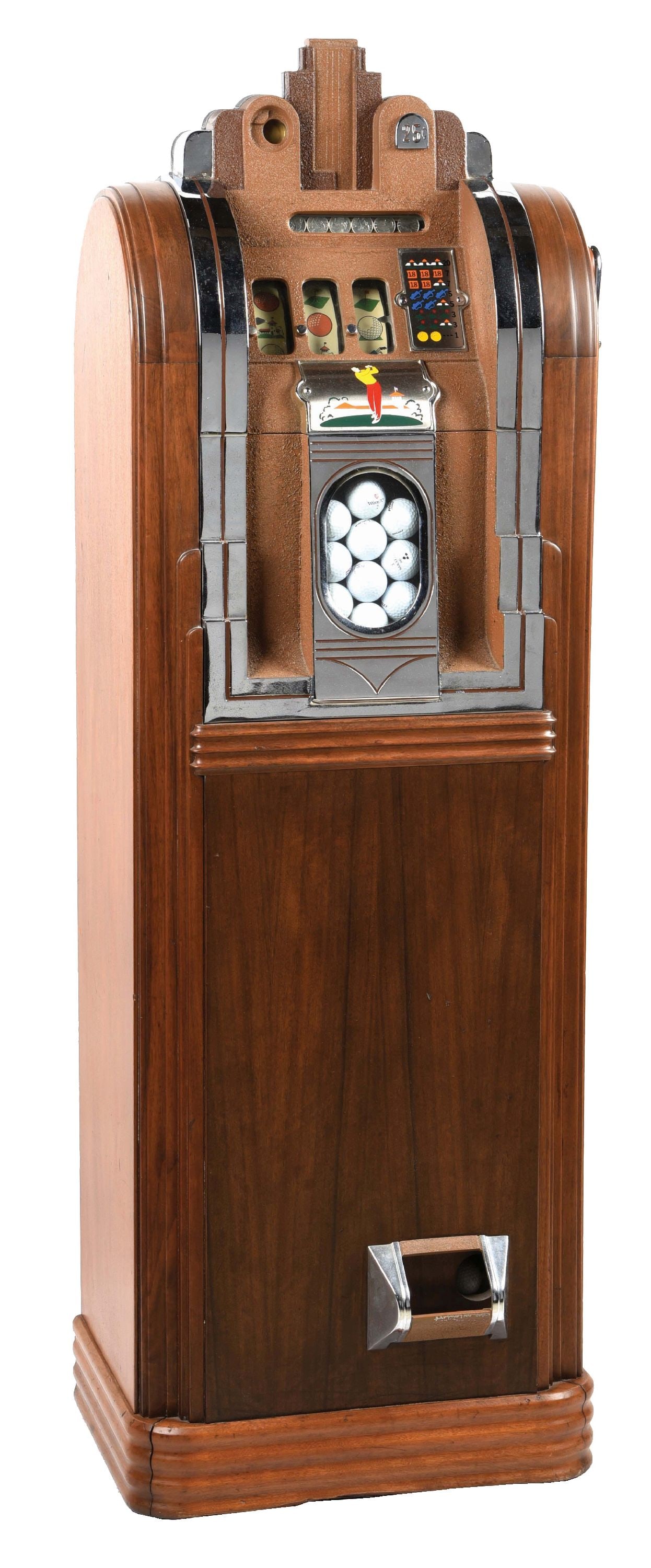 25¢ MILLS GOLF BALL CONSOLE PAYOUT SLOT MACHINE (1 of 5)