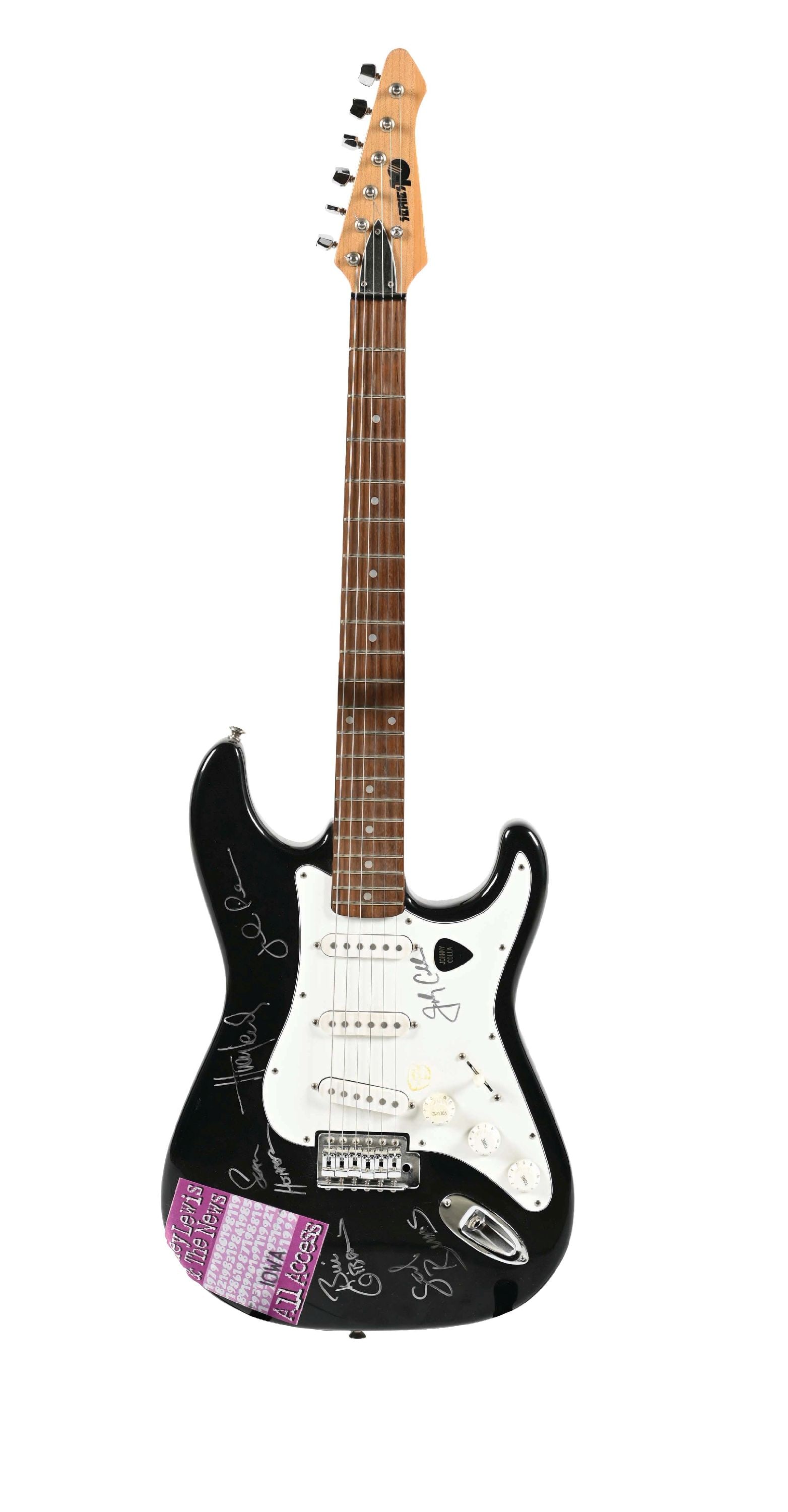 HUEY LEWIS & THE NEWS AUTOGRAPHED GUITAR (1 of 3)