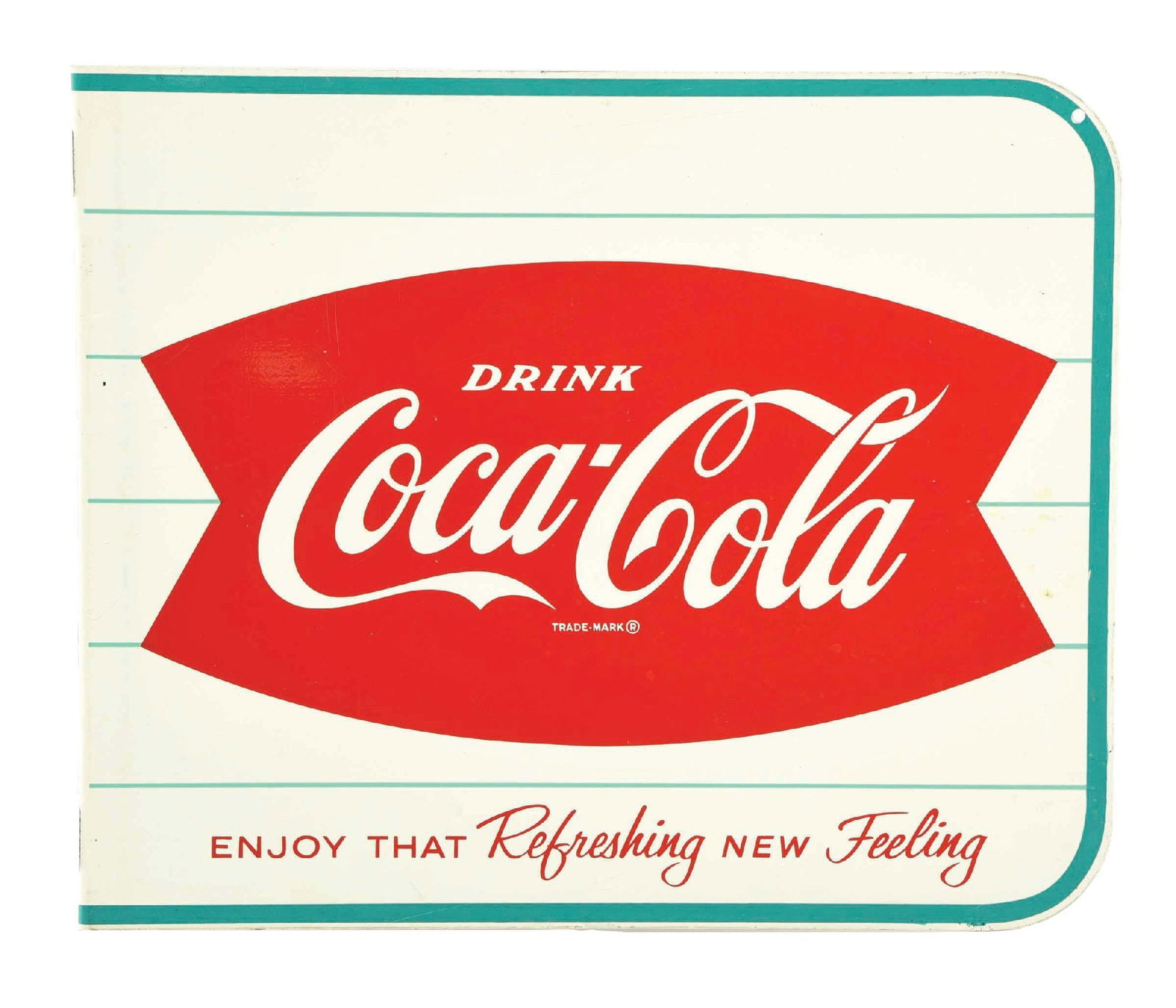 TIN COCA-COLA FISHTAIL FLANGE SIGN (1 of 3)