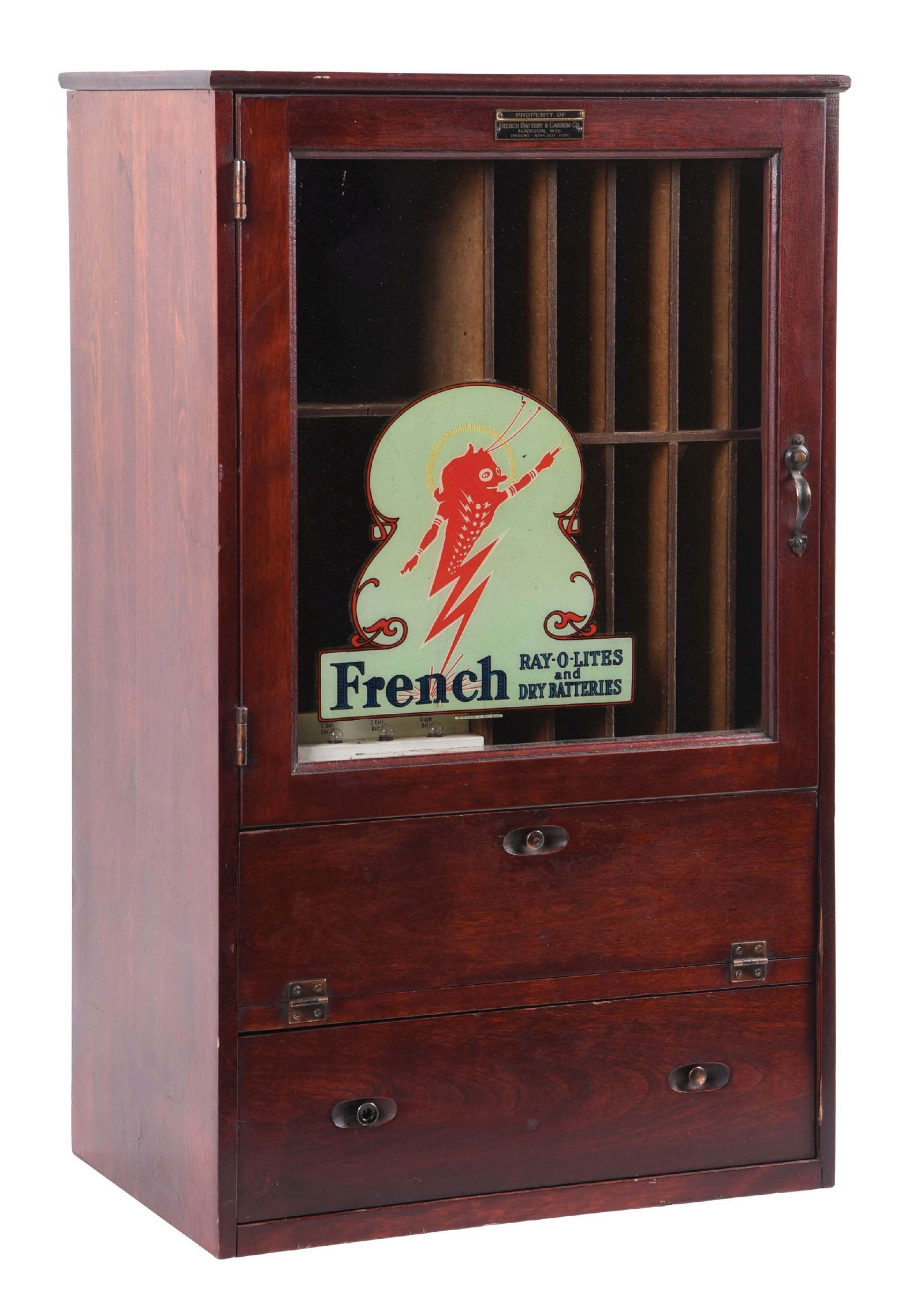 FRENCH RAY-O-LITES AND DRY BATTERIES DISPLAY CABINET (1 of 6)
