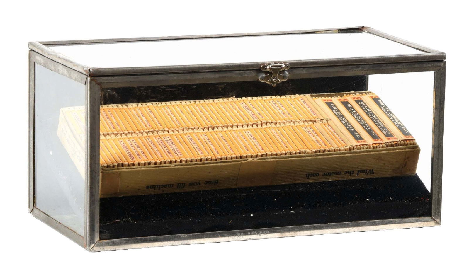 COMPLETE & UNUSED BOX OF PULVER JOY MINT CHEWING GUM: A complete set of Joy Mint chewing gum to fill out an early Pulver gum machine from the turn of the 20th century. It comes with 100 sticks of tab gum, 4 of which are in plain marked free gum wrappers