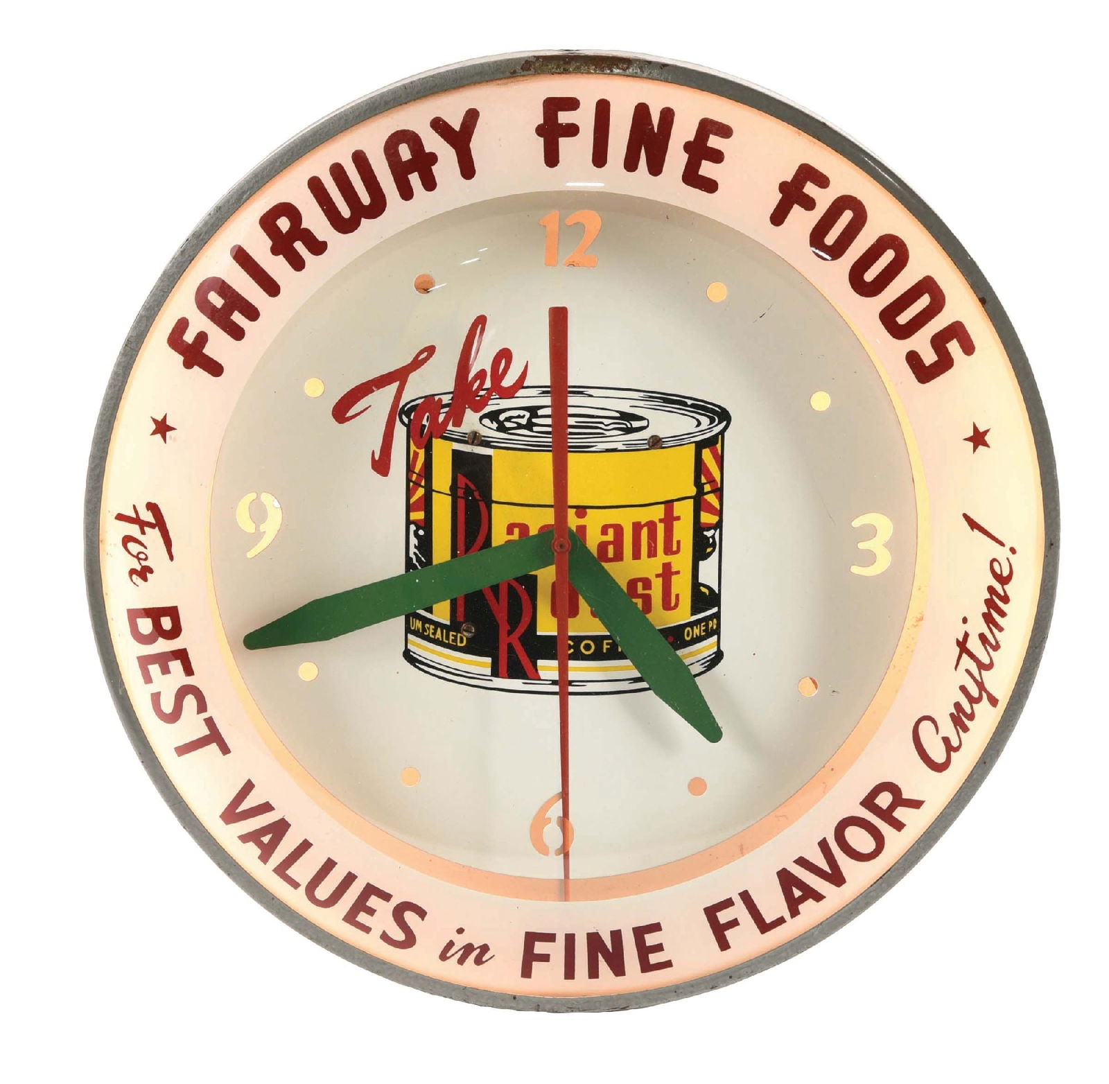 FAIRWAY FINE FOODS & RADIANT ROAST COFFEE LIGHT-UP CLOCK (1 of 3)