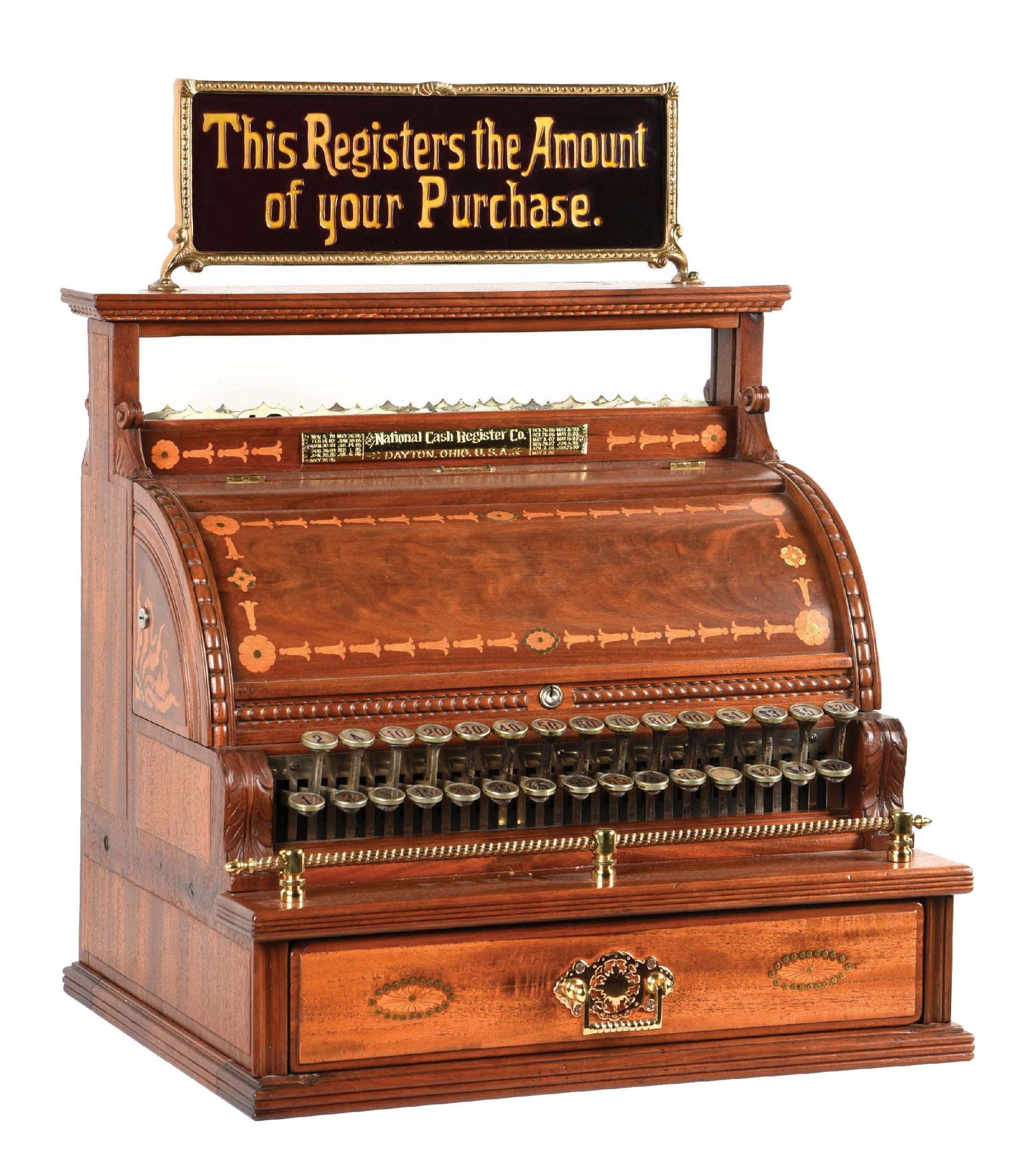 WOODEN NATIONAL CASH REGISTER MODEL 3 SERIAL #14303 (1 of 6)