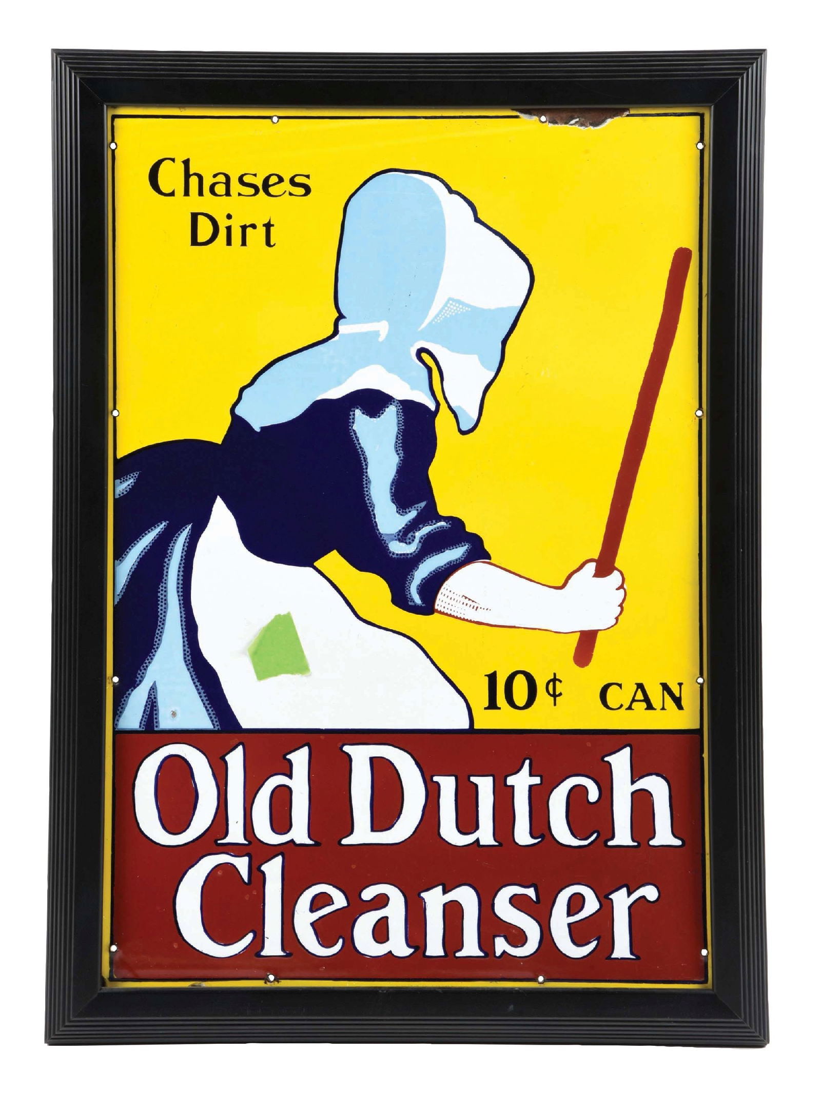 PORCELAIN OLD DUTCH CLEANSER SIGN W/ GIRL GRAPHIC (1 of 2)