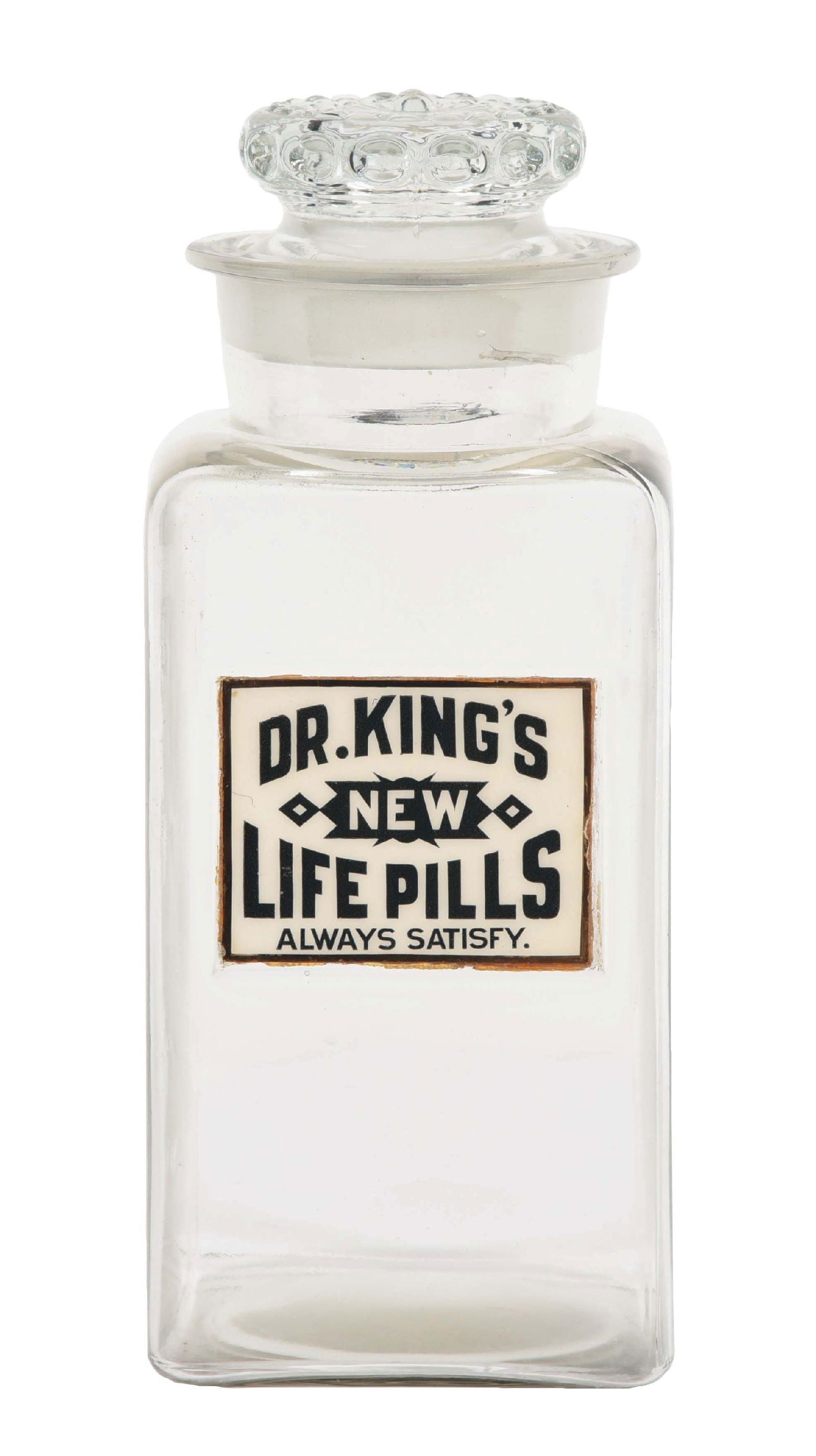 DR. KINGS NEW LIFE PILLS GLASS APOTHECARY STYLE JAR (1 of 4)