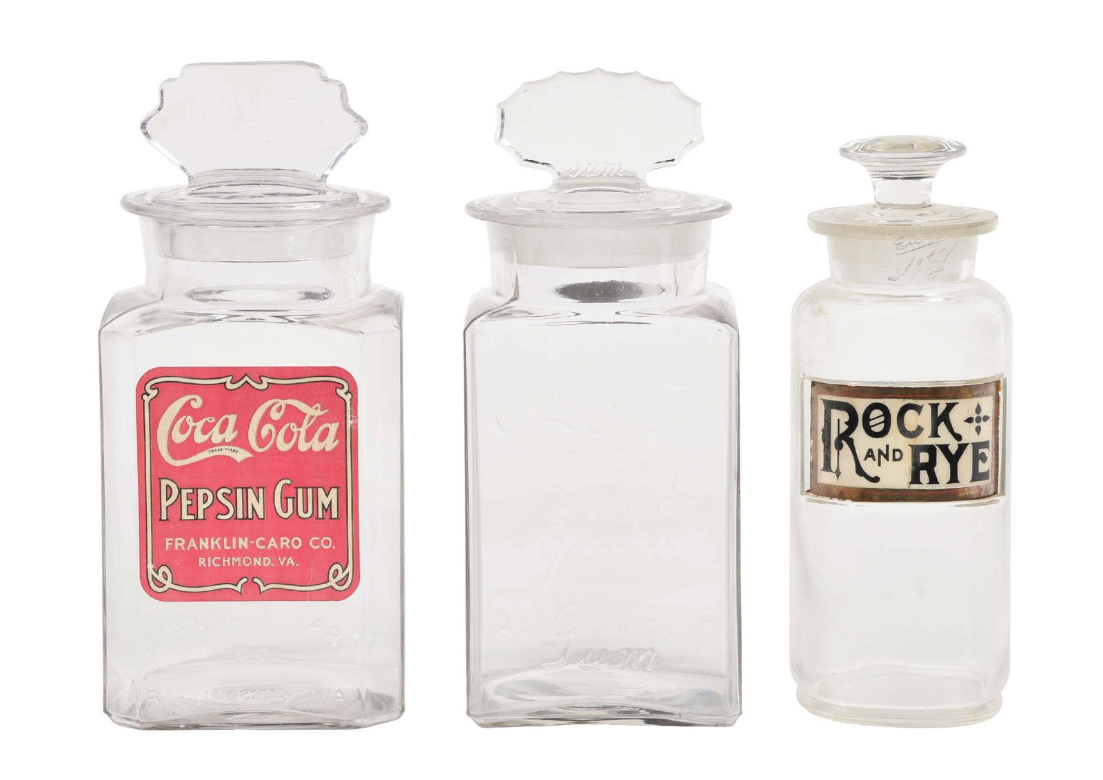 COLLECTION OF 3: COCA-COLA GUM JARS AND APOTHECARY JAR (1 of 4)
