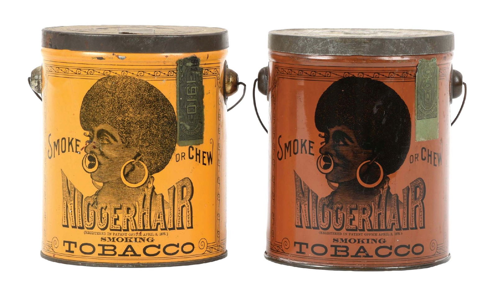 PAIR OF "N" HAIR TOBACCO TINS (1 of 4)