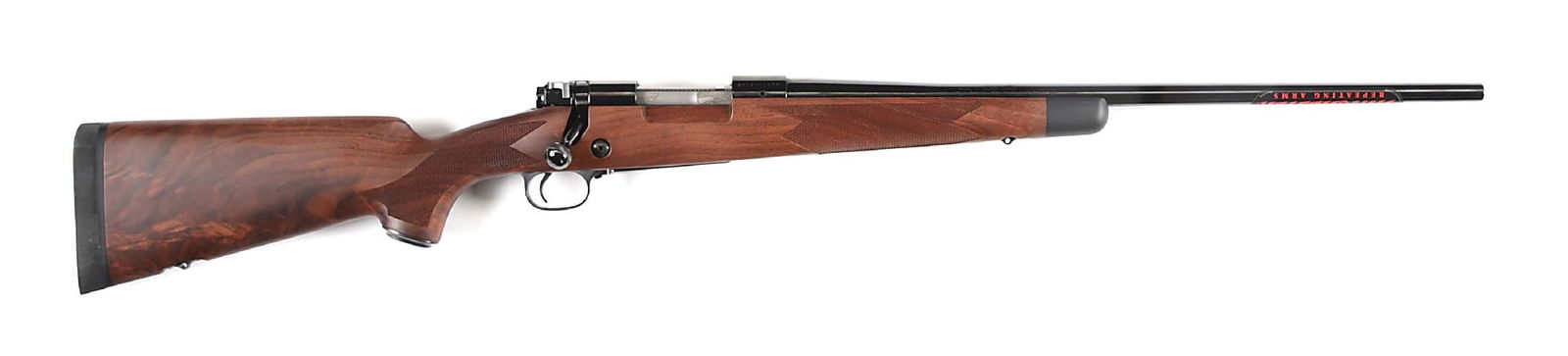 (M) WINCHESTER MODEL 70 SUPER GRADE BOLT ACTION RIFLE IN 7MM-08.: Manufactured in 2014. Rifle is fitted with a lustrously polished blue tapered sporting weight round barrel without iron sight provisions. Pre-64 style controlled feed, claw extractor action with jewel