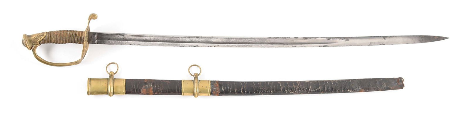 US CIVIL WAR C. ROBY & CO. M1850 FOOT OFFICER'S SWORD.