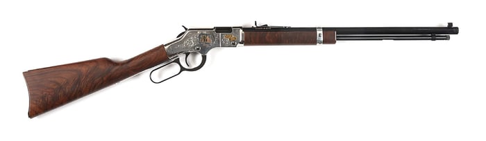 (M) ONE OF ONE HENRY 2014 OREGON HERITAGE EDITION LEVER ACTION RIFLE.