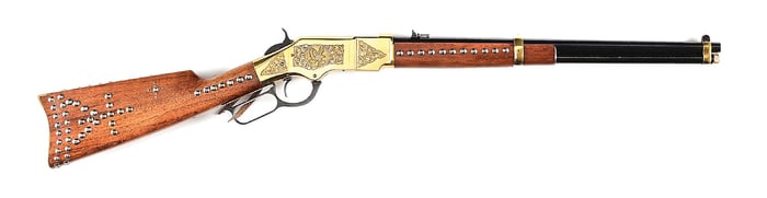 (M) UBERTI MODEL 1866 YELLOWBOY AMERICAN INDIAN MOTIF ENGRAVED RIFLE,