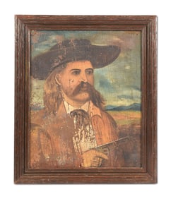 WILD BILL HICKOK PAINTING ON WOOD.