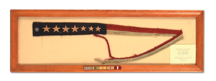 US WWII USS GULFPORT COMMISSIONING PENNANT.