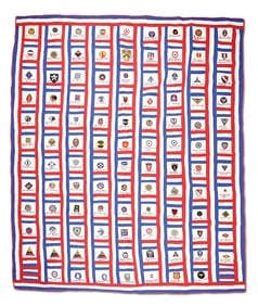 LARGE WWII PATCH BLANKET.