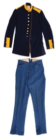 US M1887-1902 US CAVALRY PATTERN DRESS UNIFORM JACKET AND TROUSERS.