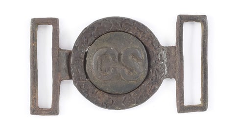 CONFEDERATE CS BELT BUCKLE RECOVERED AT JENKINS FERRY, ARKANSAS.