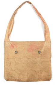 MILITARY HAVERSACK OF LINEN DUCK, MID 19TH CENTURY.