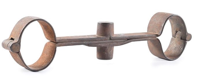 CIVIL WAR ERA IRON LILLIE HANDCUFFS.