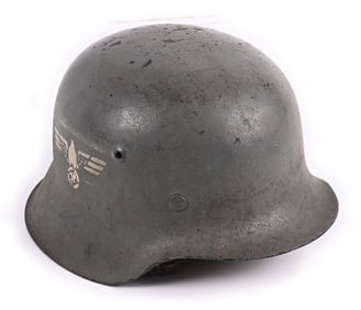 GERMAN WWII M42 HELMET WITH USGI CAPTURE ART.