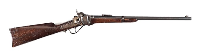 (A) SHARPS MODEL 1859 SINGLE SHOT SADDLE RING CARBINE CONVERTED TO .50-70 GOVERNMENT.