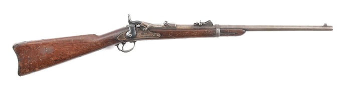(A) US SPRINGFIELD MODEL 1879 TRAPDOOR CARBINE WITH STAR SUFFIX.