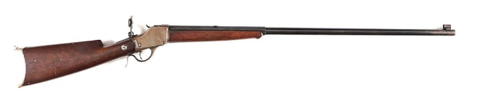 (A) WINCHESTER MODEL 1885 HIGH WALL SINGLE SHOT RIFLE IN .38-55.