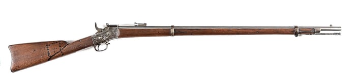 (A) US SPRINGFIELD ARMY MODEL 1871 ROLLING BLOCK RIFLE DATED 1872.