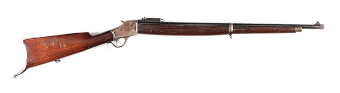 (C) BRITISH PROOFED SPECIAL ORDER WINCHESTER MODEL 1885 HIGH WALL WINDER MUSKET IN .22 LR.