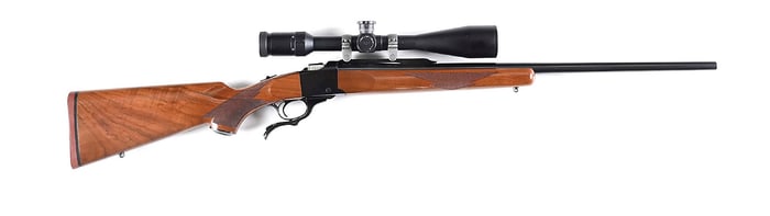 (M) RUGER NO.1 SINGLE SHOT FALLLING BLOCK RIFLE.
