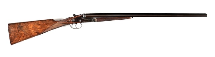 (M) RENATO GAMBA MANNLICHER LONDON MODEL SIDE BY SIDE SHOTGUN.