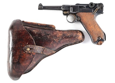 (C) DWM 1917 DATED P.08 LUGER 9MM SEMI-AUTOMATIC PISTOL WITH HOLSTER