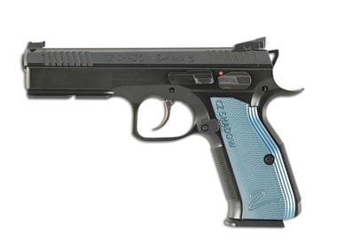 (M) CASED CZ SHADOW 2 BLACK & BLUE 9MM SEMI-AUTOMATIC PISTOL